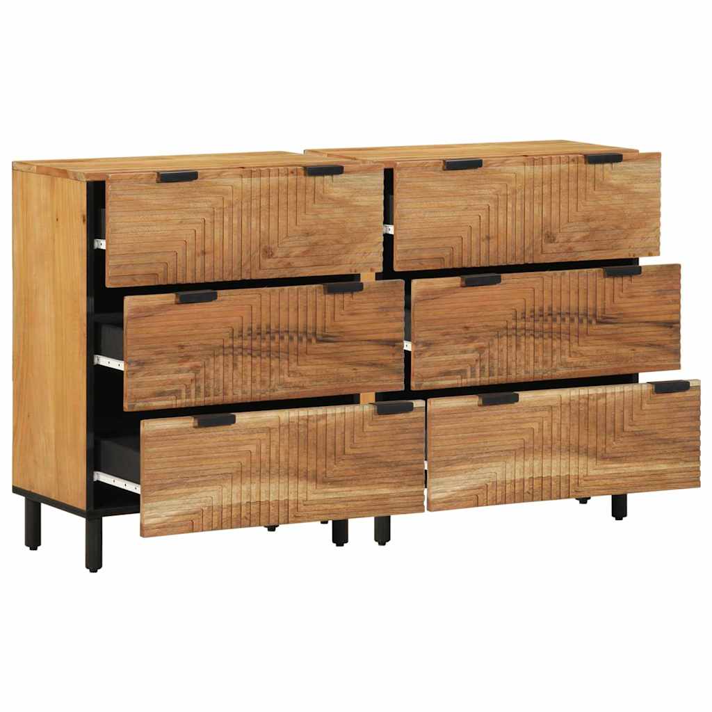 Sideboard 2 pcs Brown 60 x 33 x 75 cm Solid Acacia wood
